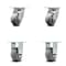 Service Caster 4 Inch Kingpinless Thermoplastic Rubber Wheel Swivel Caster Swivel 2 Rigid, 2PK SCC-KP30S420-TPRRD-2-R-2 - alternate 1